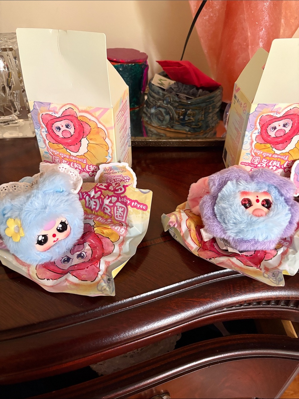 Baby three Flower Hair rings. They were opened and never used